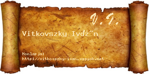 Vitkovszky Iván névjegykártya