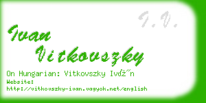 ivan vitkovszky business card